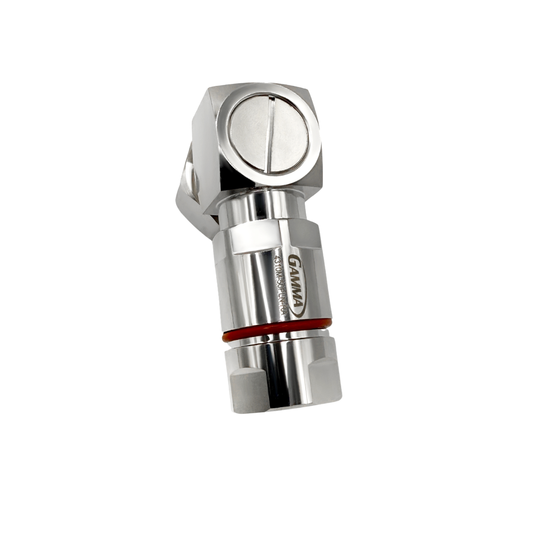 Gamma RF Compression Connectors Right Angle 4.3-10 male