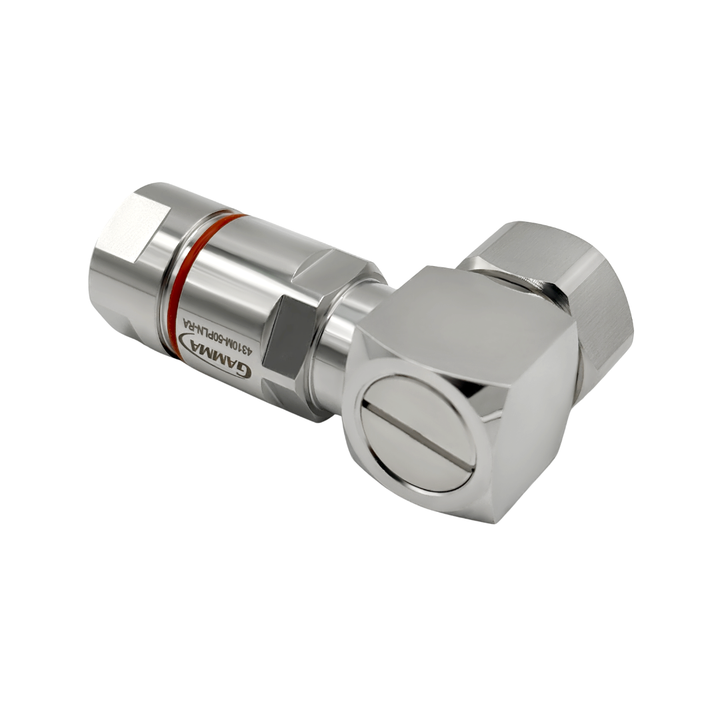 Gamma RF Compression Connectors Right Angle 4.3-10 male