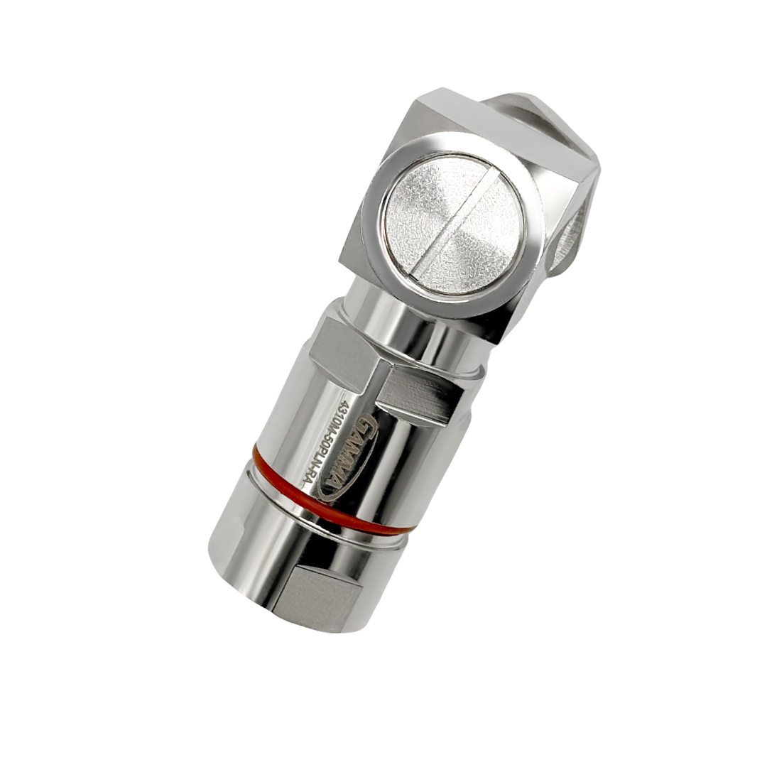 Gamma RF Compression Connectors Right Angle 4.3-10 male