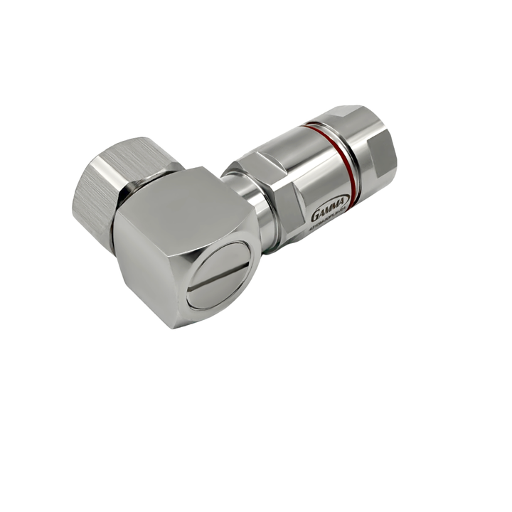 Gamma RF Compression Connectors Right Angle 4.3-10 male