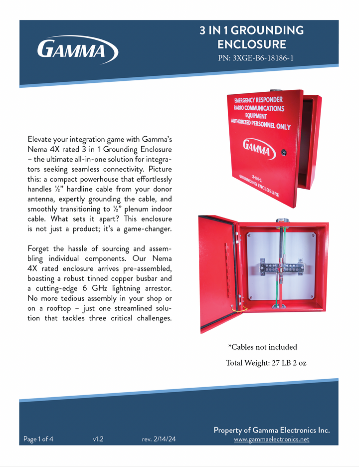 3 in 1 Grounding Enclosure - Gamma Electronics