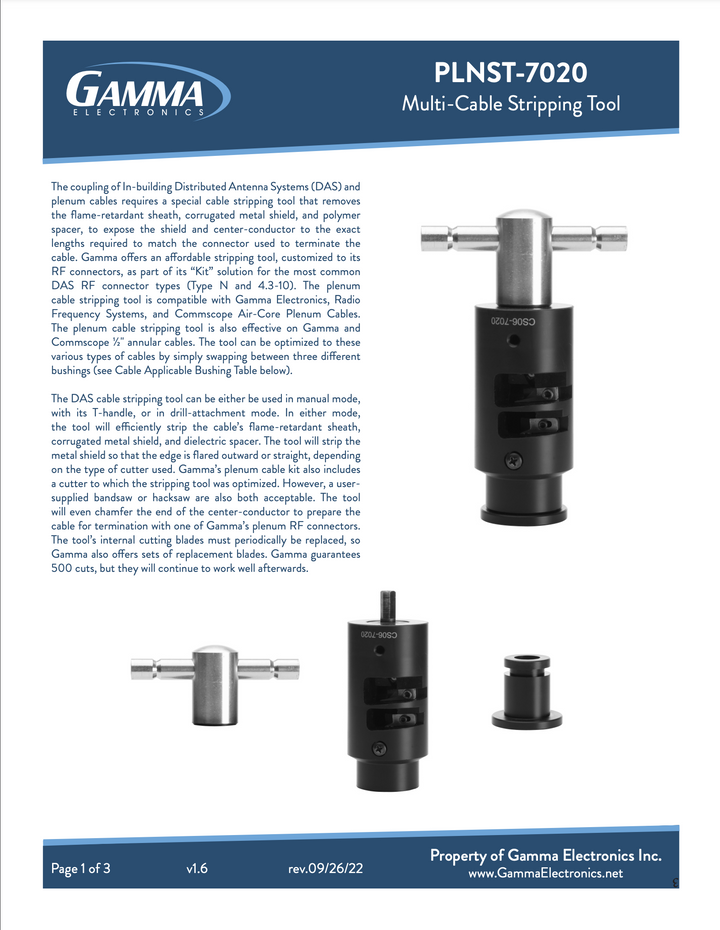 Universal Cable Prep Tool - Gamma Electronics