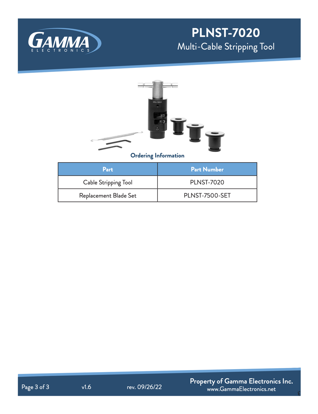 Universal Cable Prep Tool - Gamma Electronics