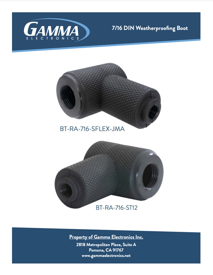 Gamma 7/16 DIN RF Weatherproof Boots - Gamma Electronics