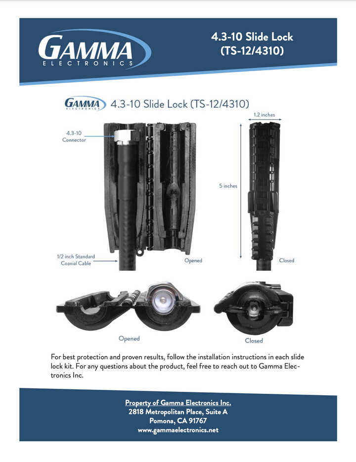 Watertight, IP68 Level Weather Protection for 4.3-10 DIN Connections - Gamma Electronics