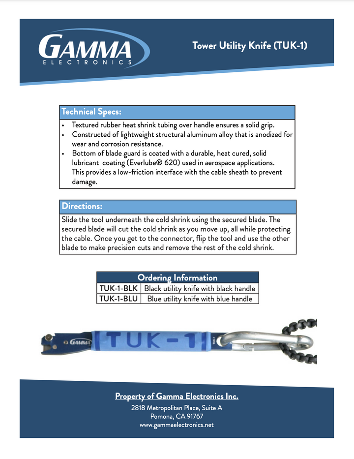 Gamma Tower Utility Knife - Gamma Electronics