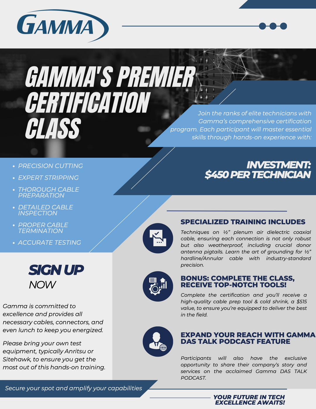 Cable Prep and Termination Masterclass Training - Gamma Electronics