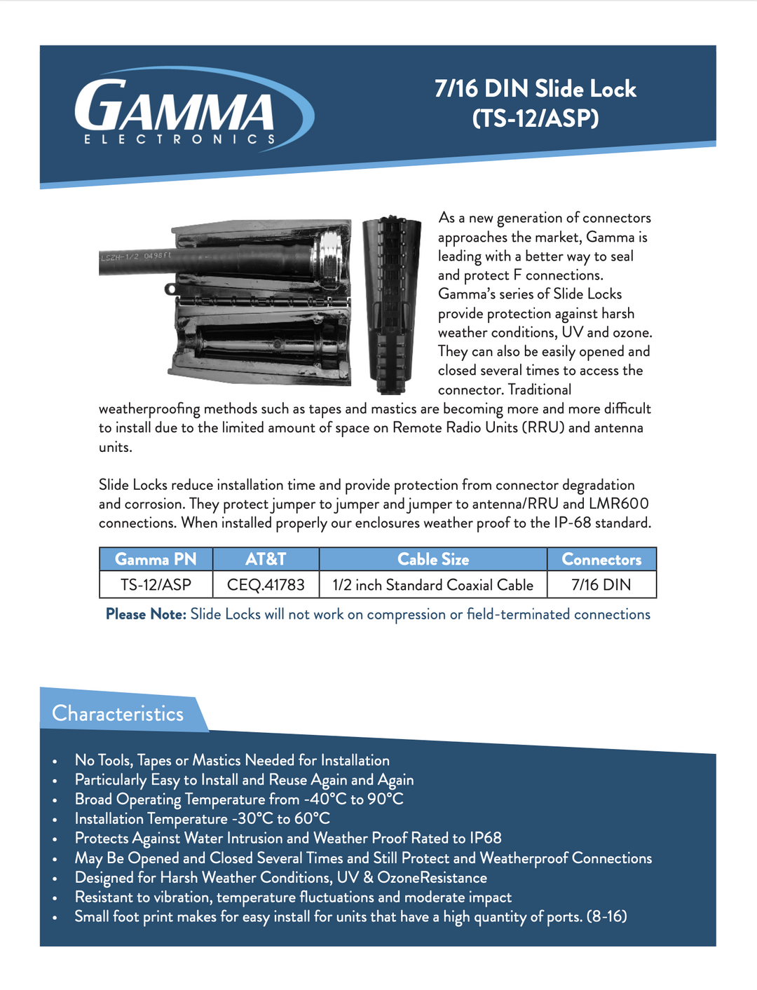 Watertight, IP68 Level Weather Protection for 7/16 DIN Connections