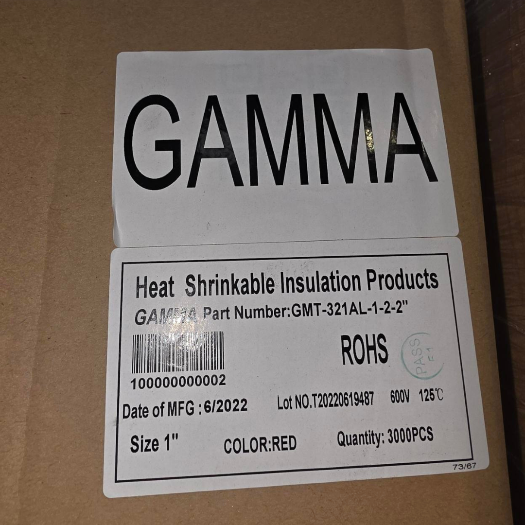 GMT-321AL - 3:1 Dual Wall Adhesive Lined 1in ID Cut to 2in Lengths Red and Black Heat Shrink Bulk Qt