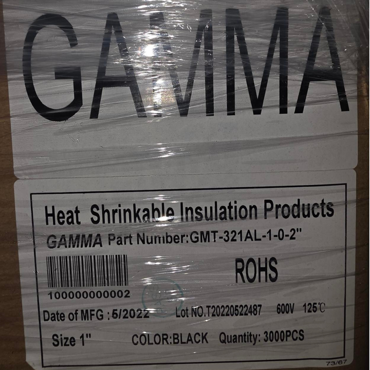 GMT-321AL - 3:1 Dual Wall Adhesive Lined 1in ID Cut to 2in Lengths Red and Black Heat Shrink Bulk Qt