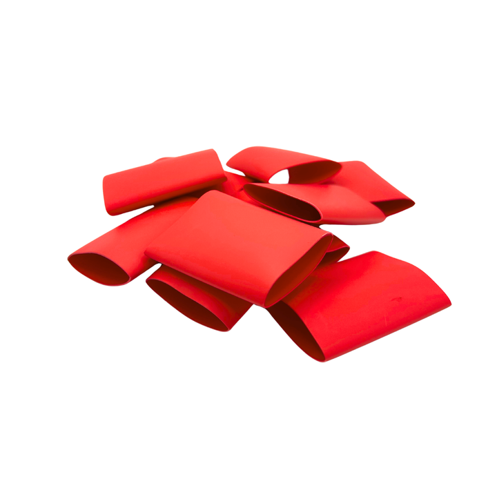 GMT-321AL - 3:1 Dual Wall Adhesive Lined 1in ID Cut to 2in Lengths Red and Black Heat Shrink Bulk Qt